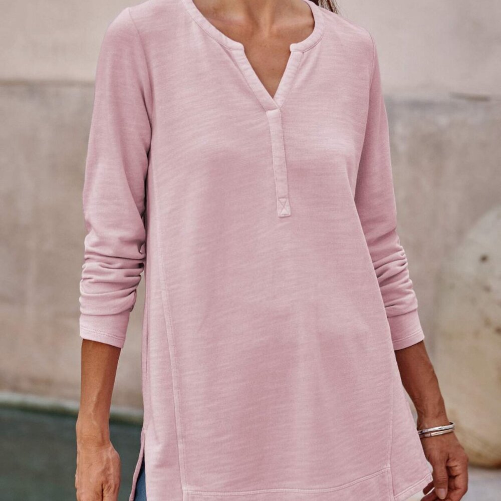 J.Jill Tea Dyed Seamed Tunic 100 % Organic Cotton Size Large